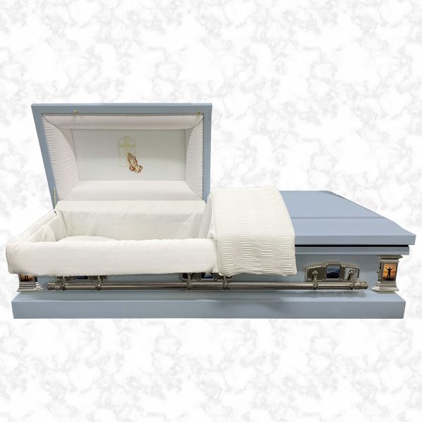 Devotion metal American casket Baby Blue standard interior