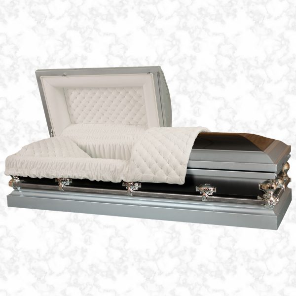 Centurion Platinum metal American casket standard white interior