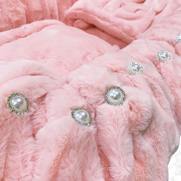 teddy bear interior in pink with pearl details