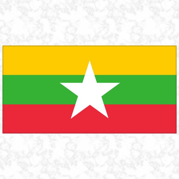 Myanmar flag view