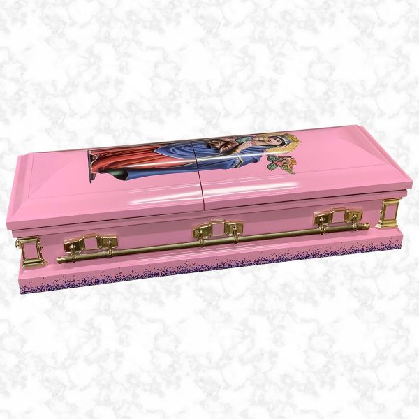 Devotion Mary and Child american casket side view