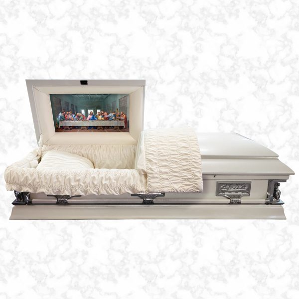 Corpus Christi mother of pearl American casket standard interior