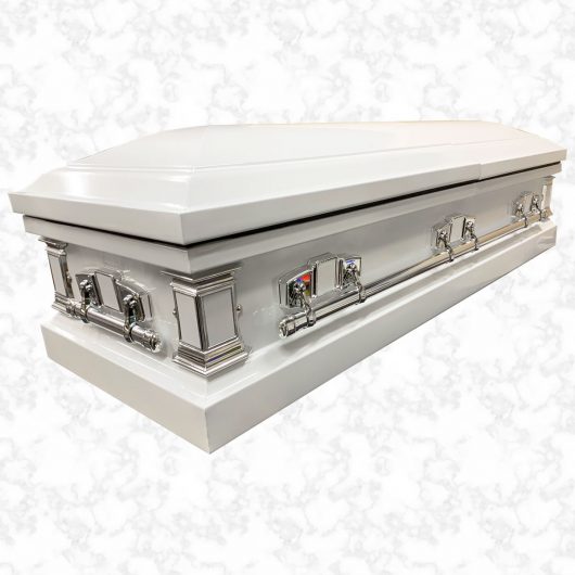 Devotion White and Silver american casket