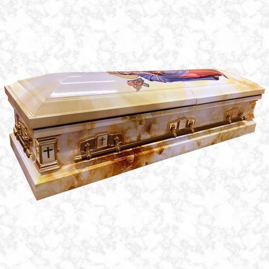 Devotion metal American casket Virgin Mary