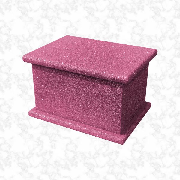 rose pink glitter child ashes casket