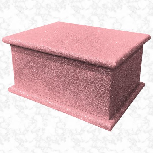 disco pink glitter adult ashes casket