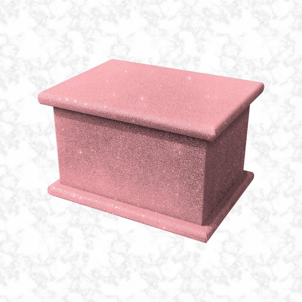 disco pink glitter child ashes casket