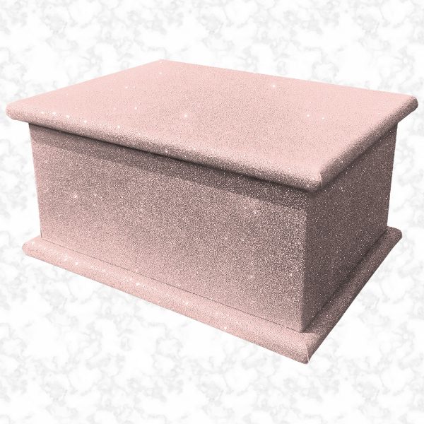 baby pink glitter adult ashes casket