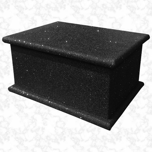 black glitter adult ashes casket