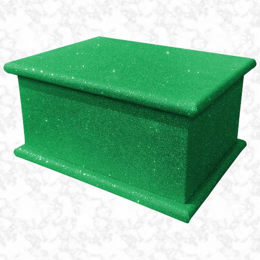 green glitter adult ashes casket