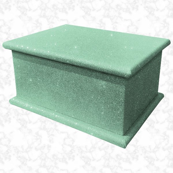 disco green glitter adult ashes casket