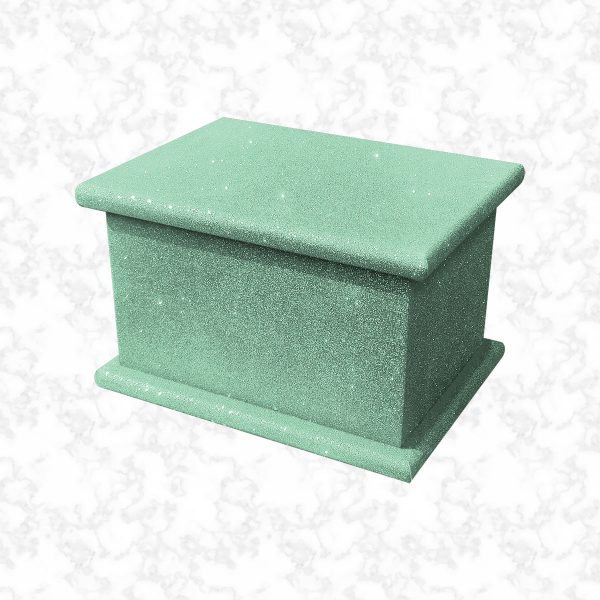 disco green glitter child ashes casket