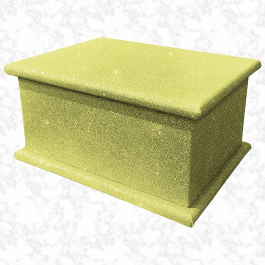 disco yellow glitter adult ashes casket