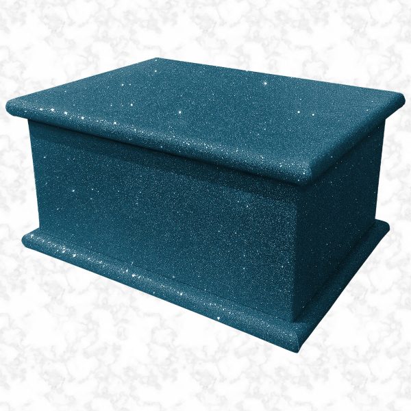 midnight blue glitter adult ashes casket