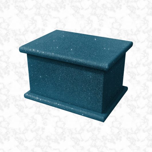 midnight blue glitter child ashes casket