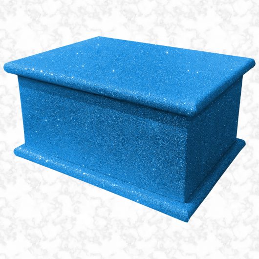 blue glitter adult ashes casket