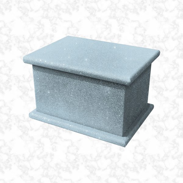 baby blue glitter child ashes casket