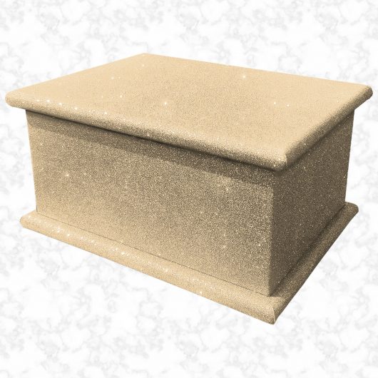 champagne glitter adult ashes casket