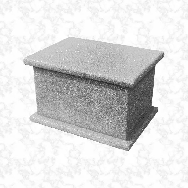 silver glitter child ashes casket