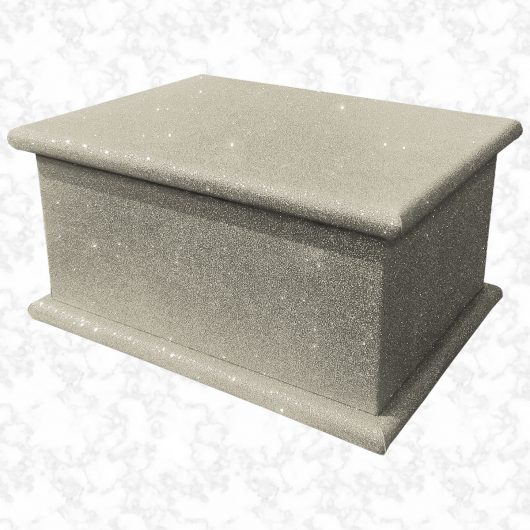 platinum glitter adult ashes casket