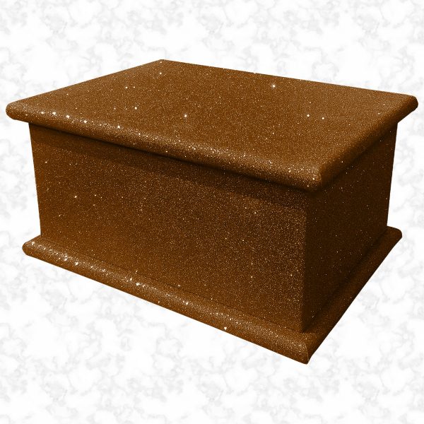 brown glitter adult ashes casket