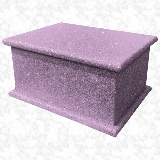 lilac glitter adult ashes casket