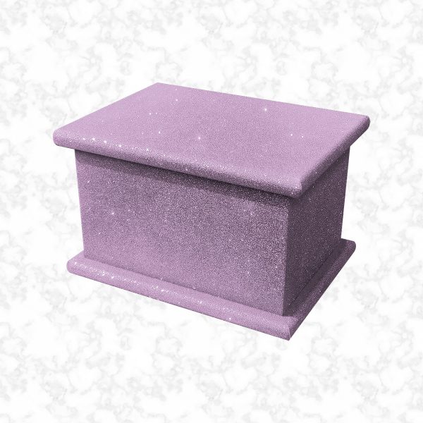 lilac glitter child ashes casket