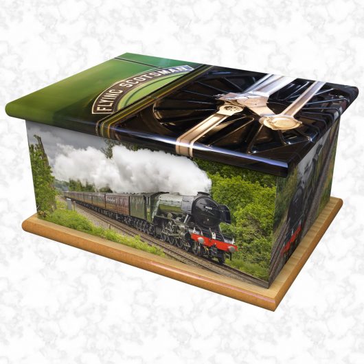 Ride the Flying Scotsman ashes casket