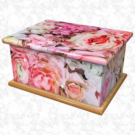 Full bloom ashes casket