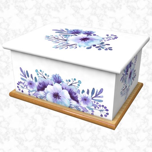 Violet dreams white ashes casket