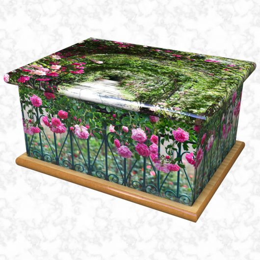 Rose garden ashes casket