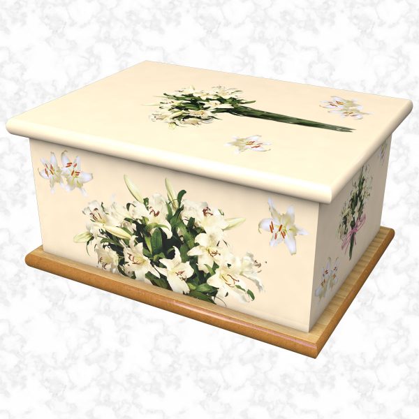 Sylvia cream ashes casket