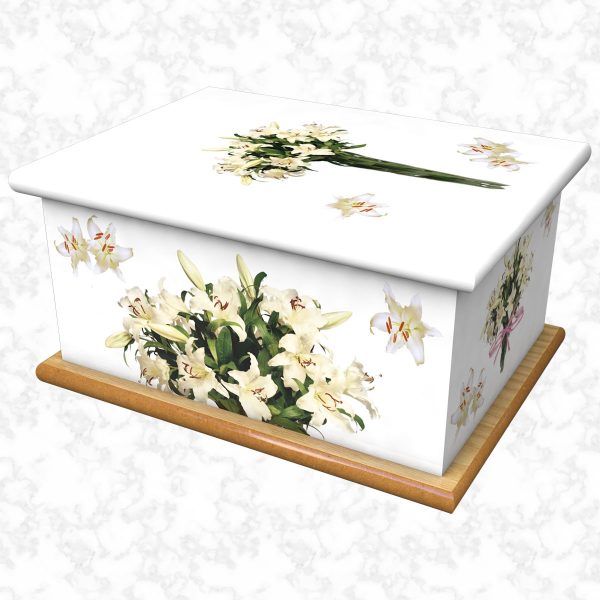 Sylvia white ashes casket