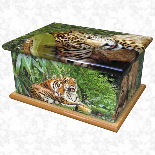 Jungle cats ashes casket