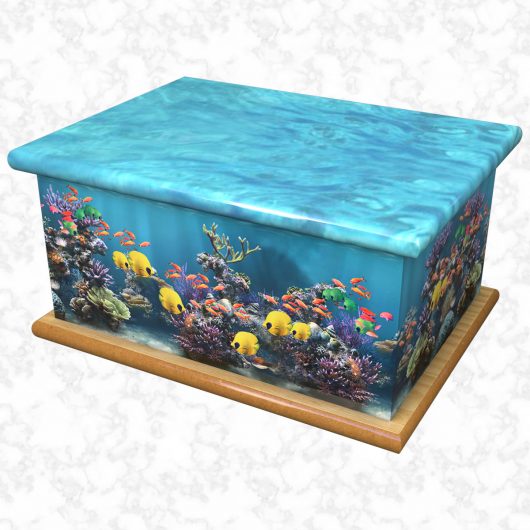 Fish tank ashes casket