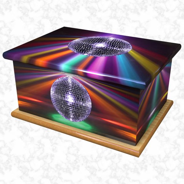 Glitterball ashes casket