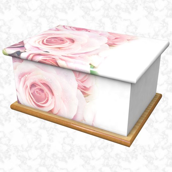 Blushing rose ashes casket