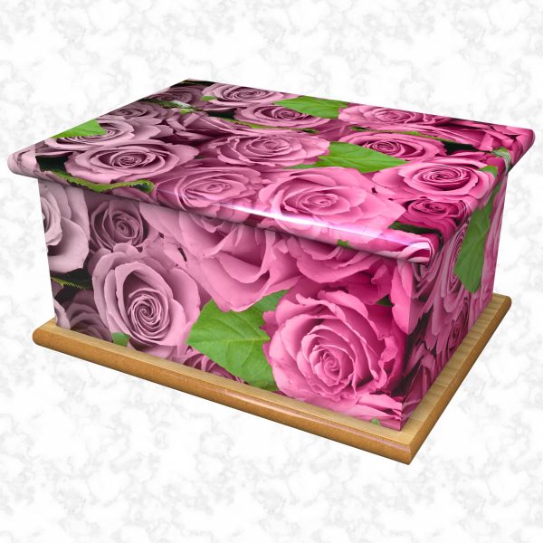 Bed of roses ashes casket