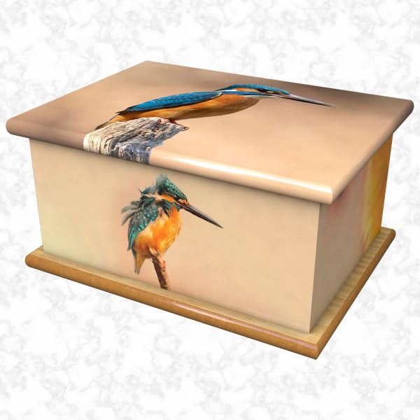 Kingfisher autumn ashes casket