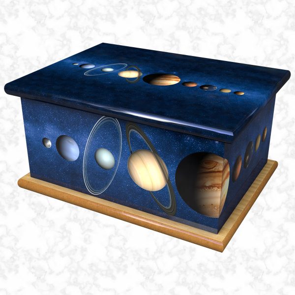 Solar system ashes casket