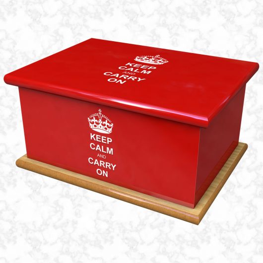 Keep calm ashes casket