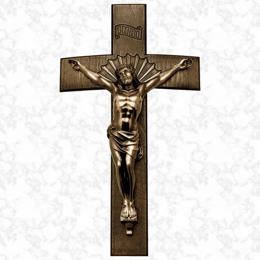 Antique brass crucifix for American caskets