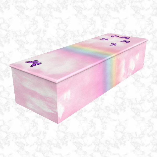 Butterfly Rainbow child casket