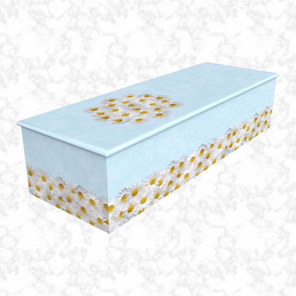 Bed of Daisies blue child casket