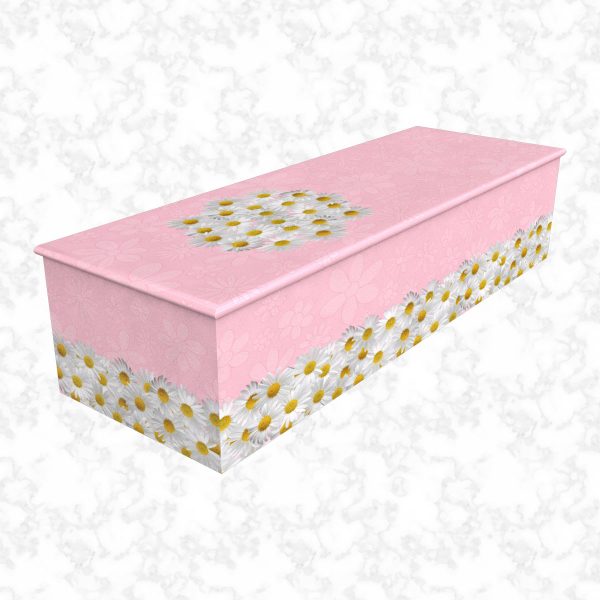 Bed of Daisies pink child casket