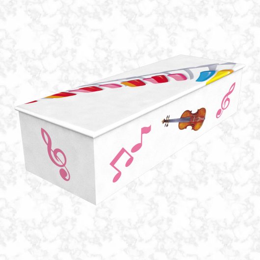 White with Music child casket