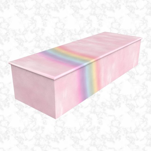 Rainbow on Sky Pink child casket