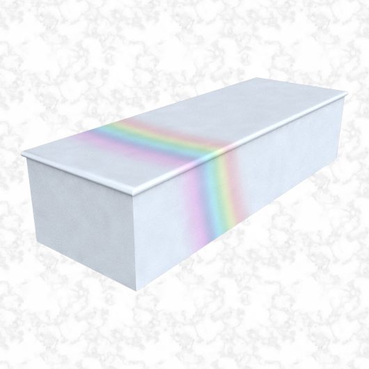 Rainbow on Blue child casket