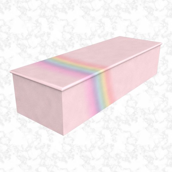 Rainbow on Pink child casket