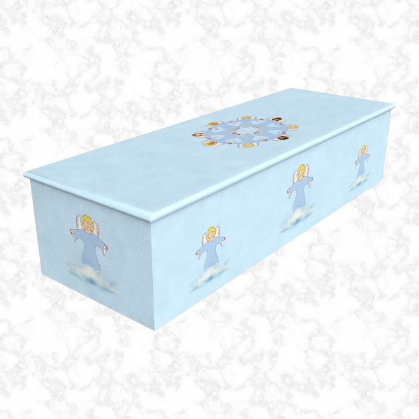 Angel Friends blue child casket